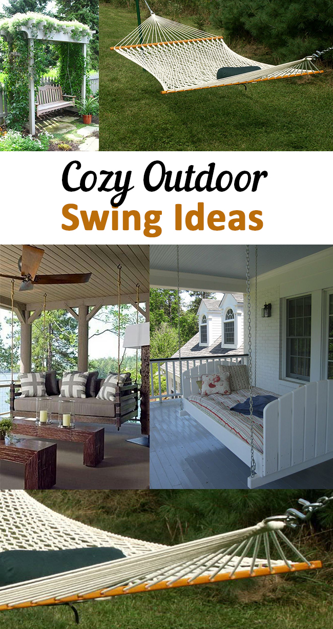 Outdoor swings, DIY outdoor swings, outdoor furniture, popular pin, DIY swings, DIY outdoor projects, cozy projects.