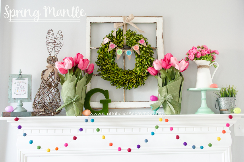 Spring, Spring Decor, Spring Home Decor, How to Decorate Your Mantle, Decorating Your Mantle, How to Decorate Your Mantle for Spring, DIY Seasonal Decor, Seasonal Home Decor, Home Decor for Spring
