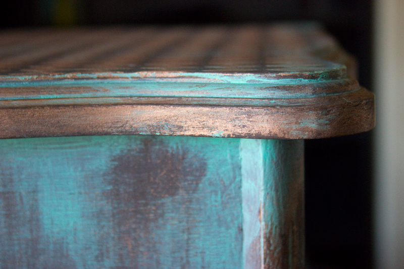 How to Create an Aged Copper Finish {Easily!} | Aged Copper Finish, Aged Copper Finish DIY, Copper Finish Furniture, Copper Furniture DIY, Painted Furniture, Furniture DIY, Furniture Makeover DIY